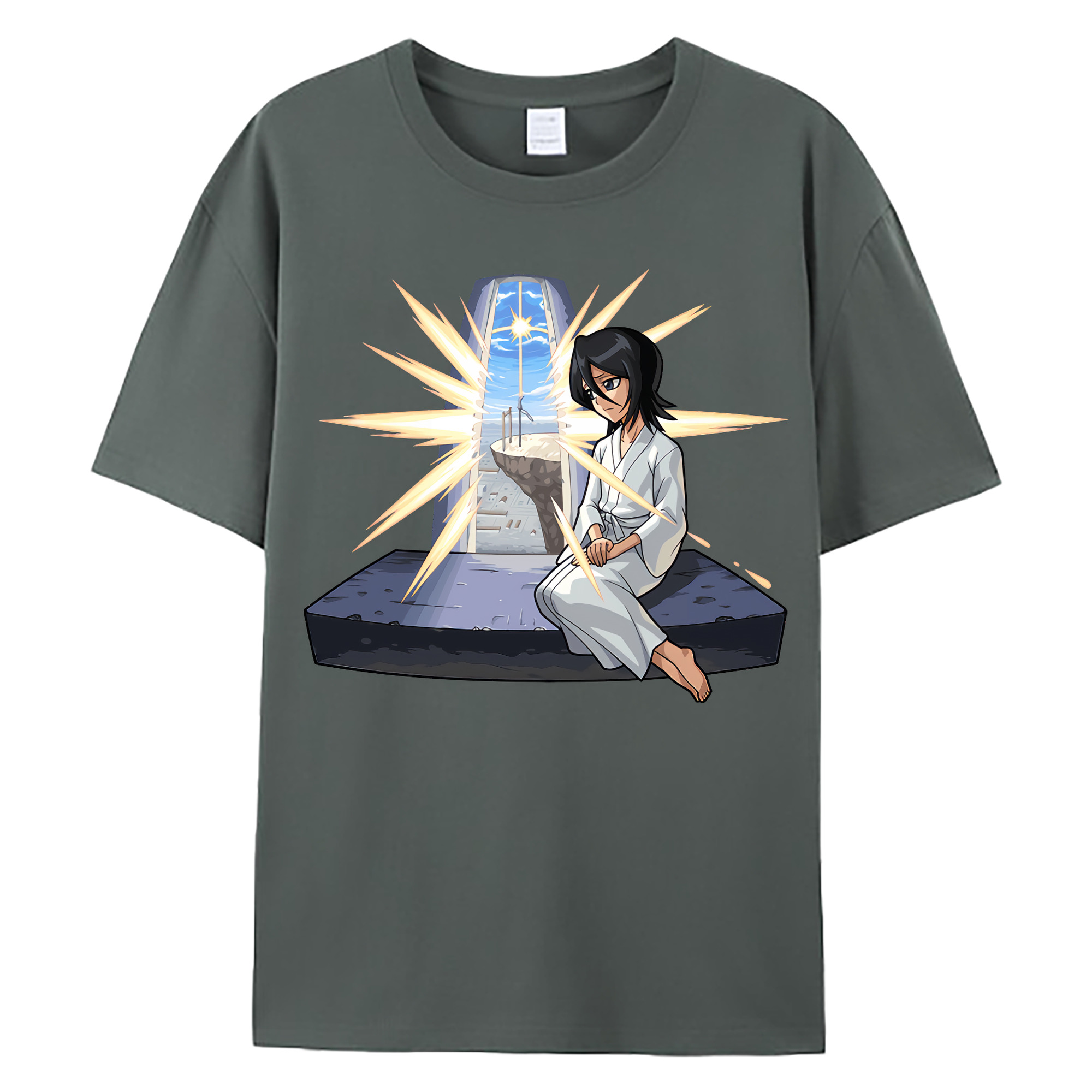 （画像用） ブリーチ 朽木ルキア BLEACH Kuchiki Rukia 綿100％ メンズ半袖Tシャツ｜肌触りやわらか＆通気性